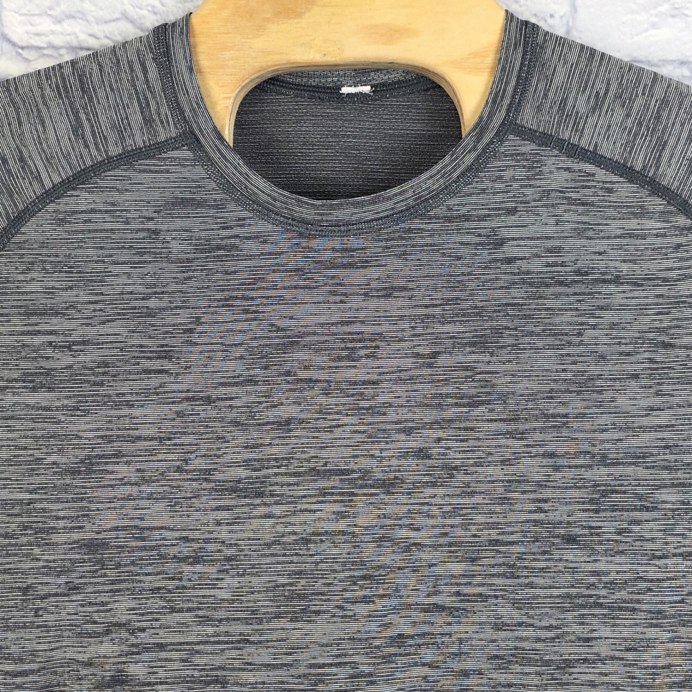 Lululemon Men Metal Vent Tech Long Sleeve Shirt Grey Space Dye Training Large